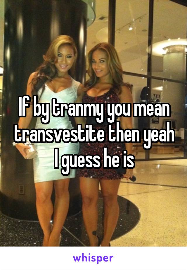 If by tranmy you mean transvestite then yeah I guess he is