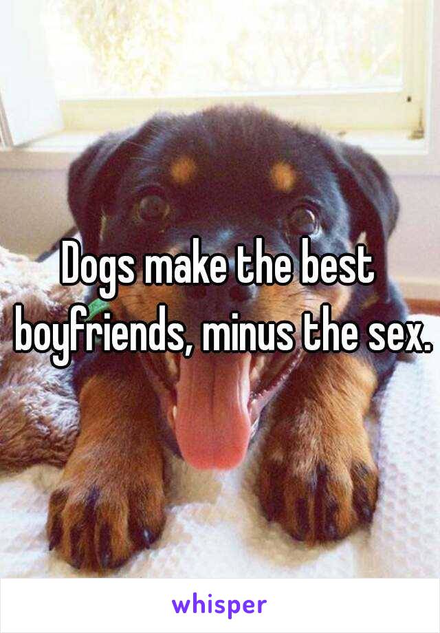 Dogs make the best boyfriends, minus the sex.