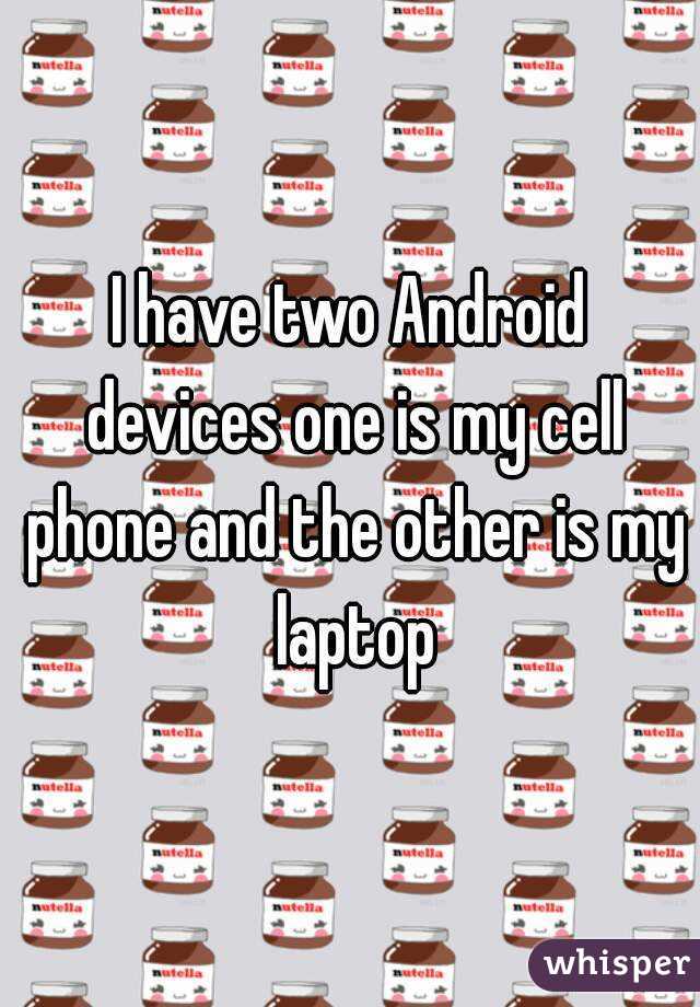 I have two Android devices one is my cell phone and the other is my laptop