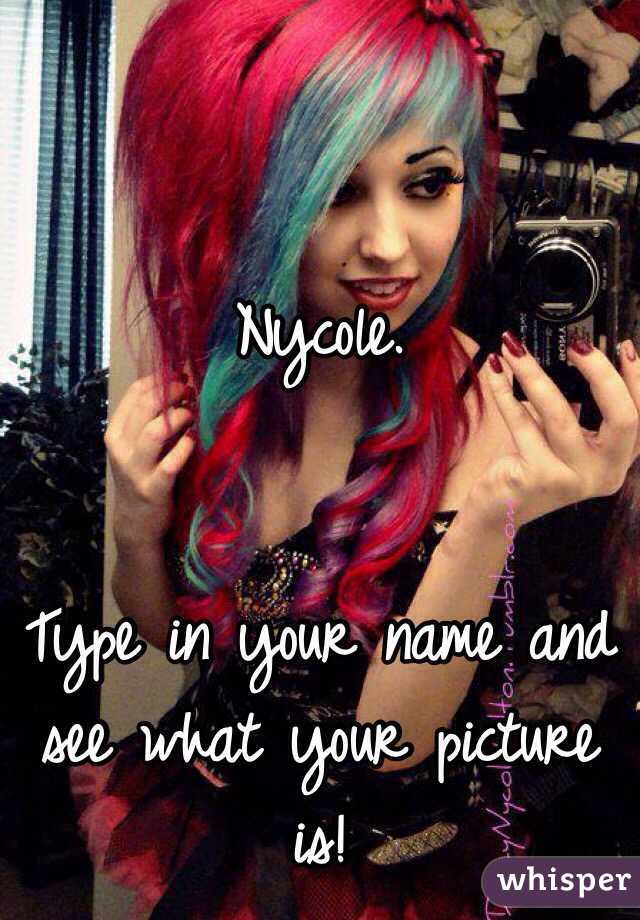 Nycole. 


Type in your name and see what your picture is!