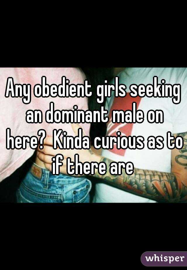 Any obedient girls seeking an dominant male on here?  Kinda curious as to if there are 