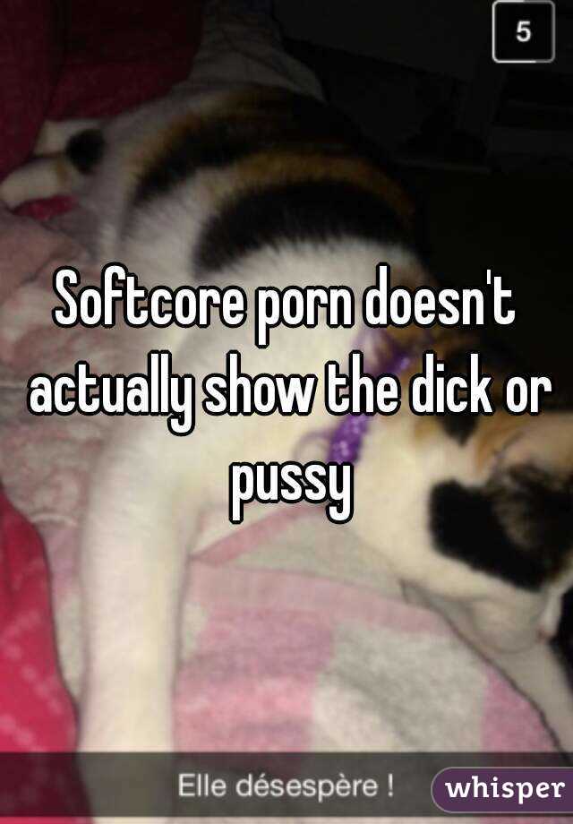 Softcore porn doesn't actually show the dick or pussy