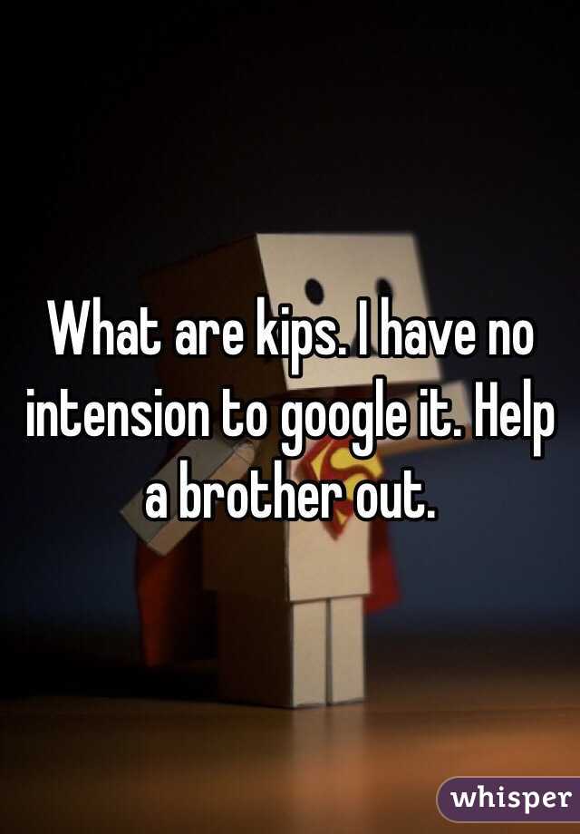 What are kips. I have no intension to google it. Help a brother out. 