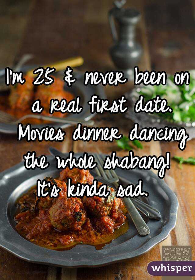 I'm 25 & never been on a real first date. Movies dinner dancing the whole shabang! 
It's kinda sad. 