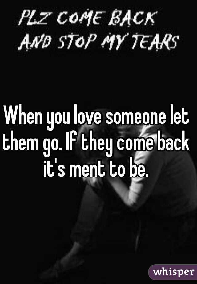 When you love someone let them go. If they come back it's ment to be. 