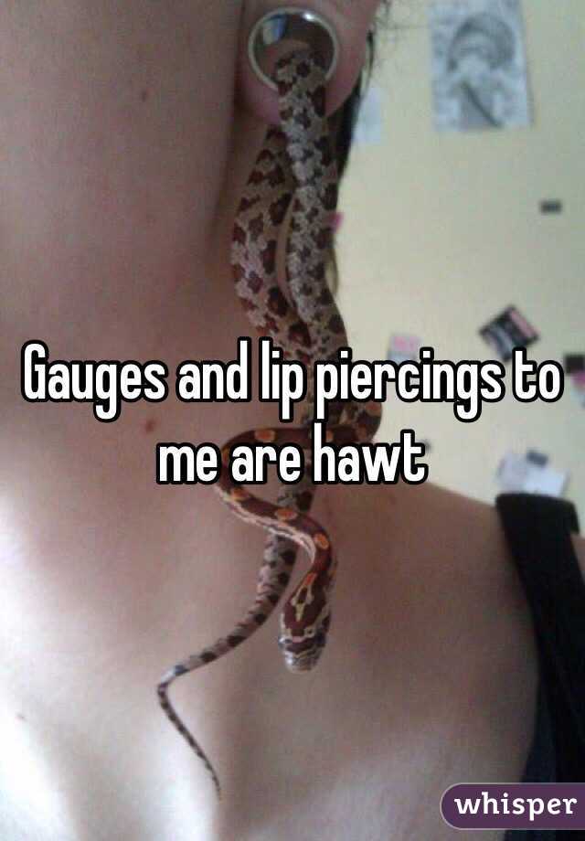 Gauges and lip piercings to me are hawt