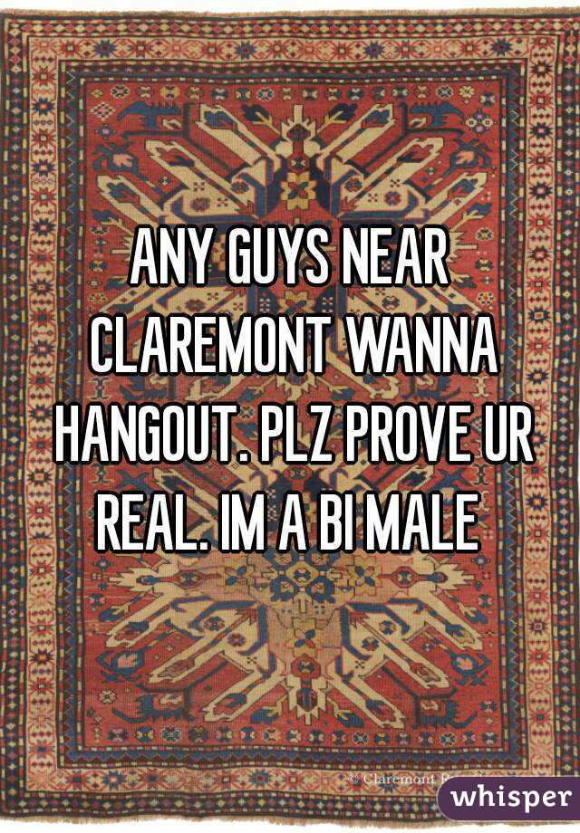 ANY GUYS NEAR CLAREMONT WANNA HANGOUT. PLZ PROVE UR REAL. IM A BI MALE 