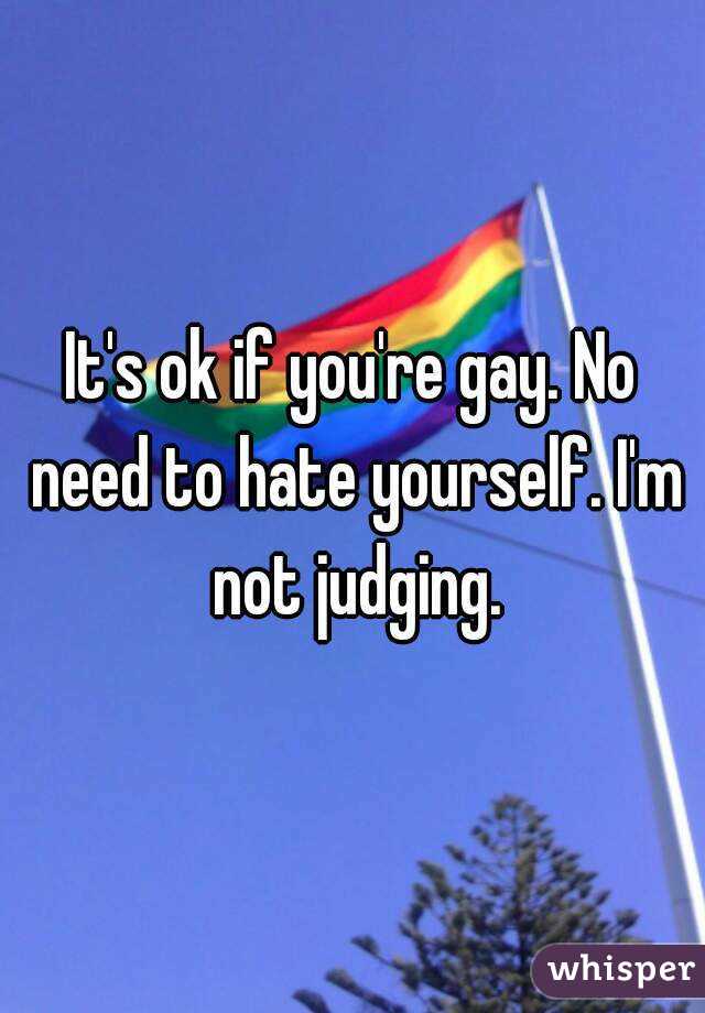 It's ok if you're gay. No need to hate yourself. I'm not judging.