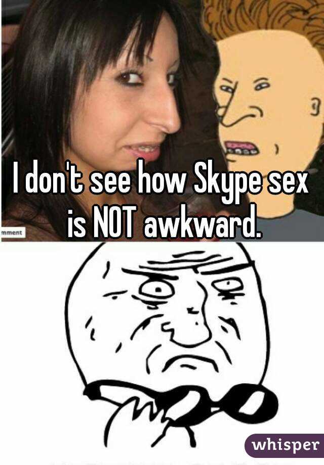 I don't see how Skype sex is NOT awkward.