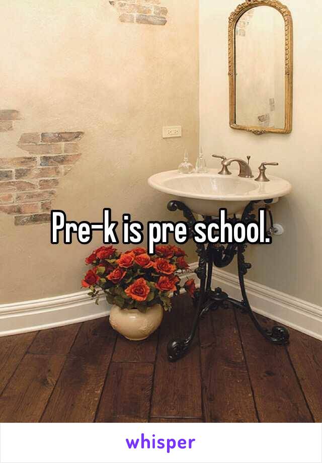 Pre-k is pre school. 