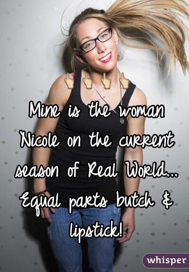 👆👆👆👆
Mine is the woman Nicole on the current season of Real World...
Equal parts butch & lipstick! 