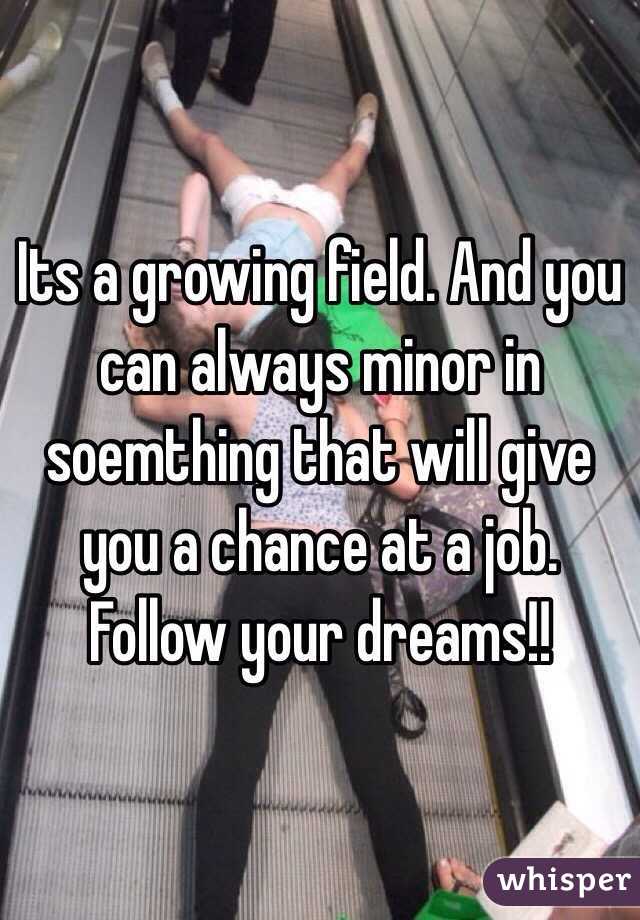 Its a growing field. And you can always minor in soemthing that will give you a chance at a job. Follow your dreams!!