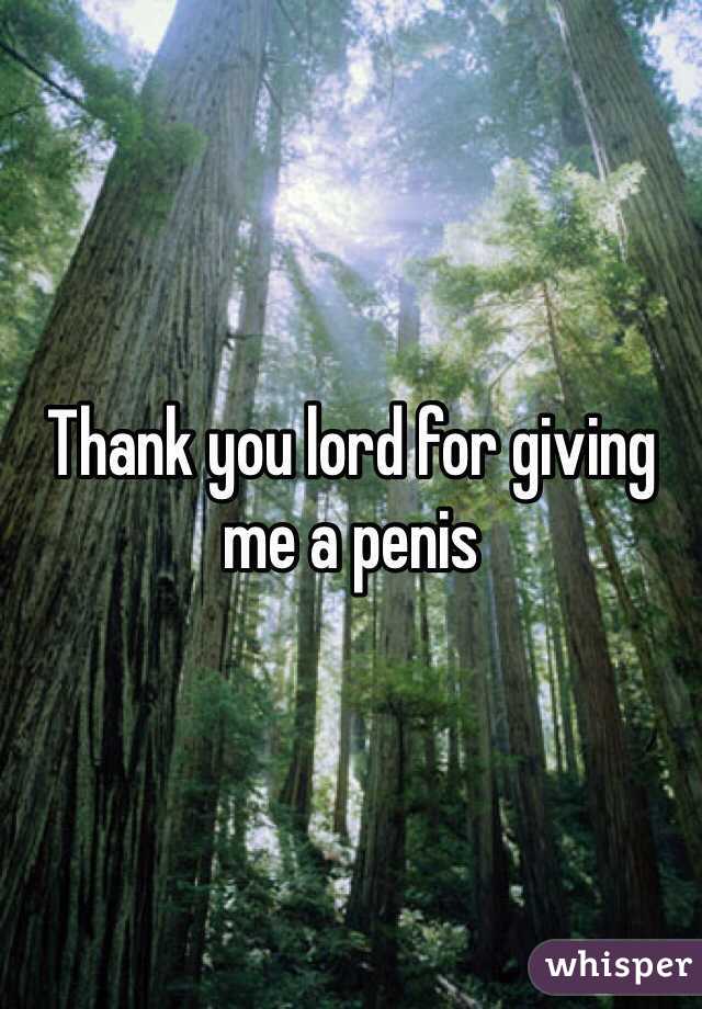 Thank you lord for giving me a penis 