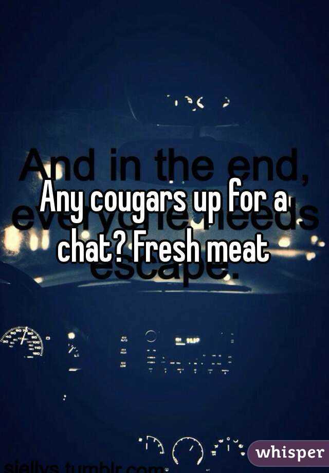 Any cougars up for a chat? Fresh meat 