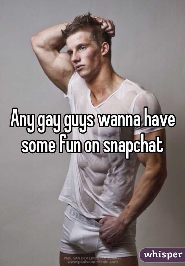 Any gay guys wanna have some fun on snapchat