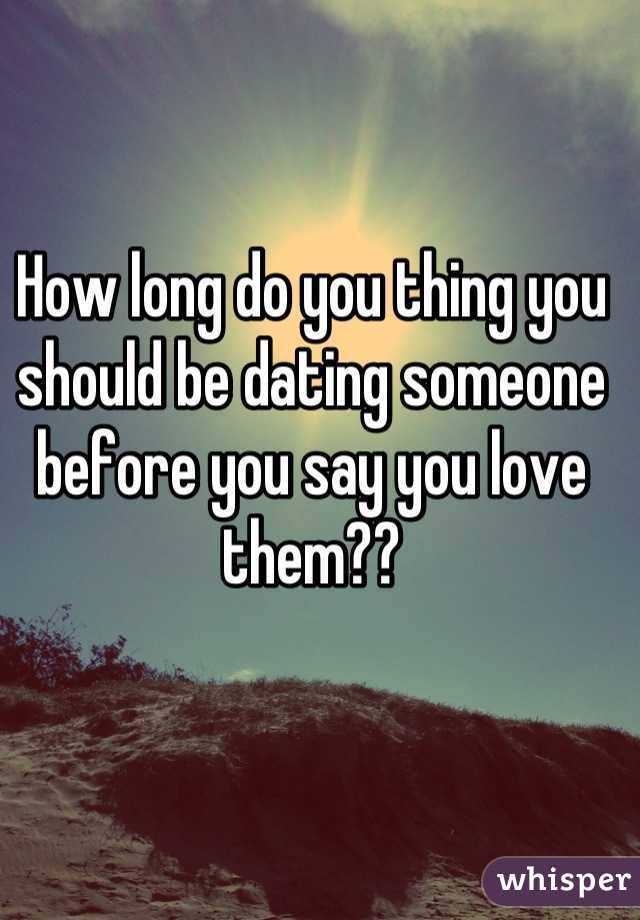 How long do you thing you should be dating someone before you say you love them??