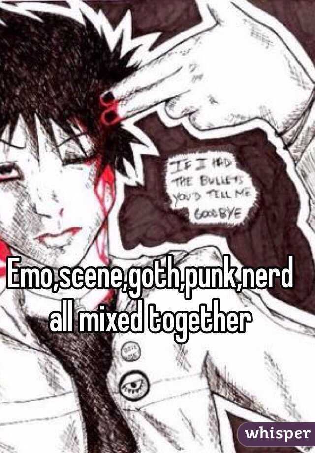 Emo,scene,goth,punk,nerd all mixed together 