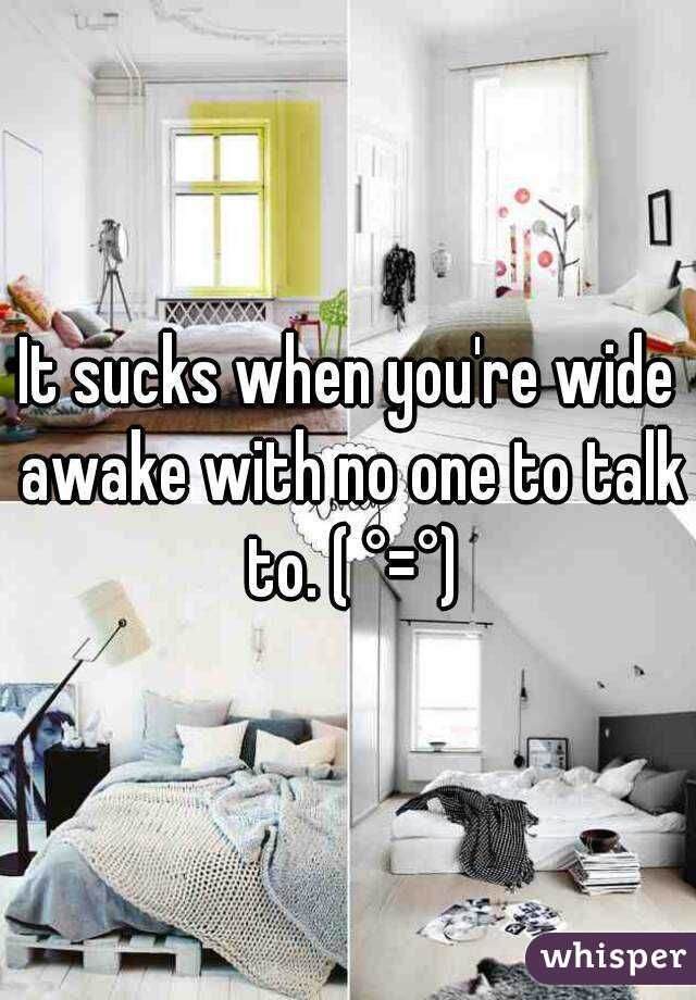 It sucks when you're wide awake with no one to talk to. ( °=°)