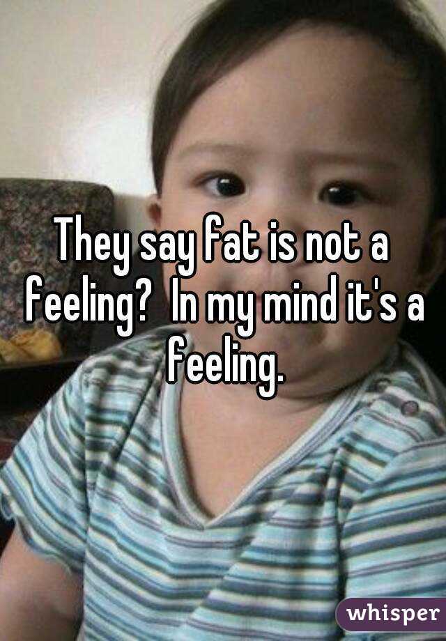 They say fat is not a feeling?  In my mind it's a feeling.