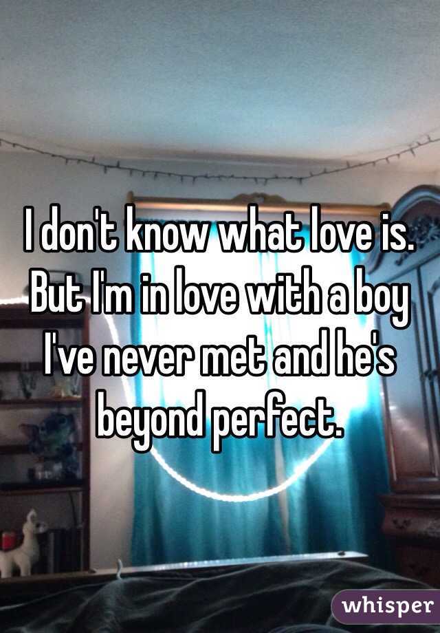 I don't know what love is. But I'm in love with a boy I've never met and he's beyond perfect.  