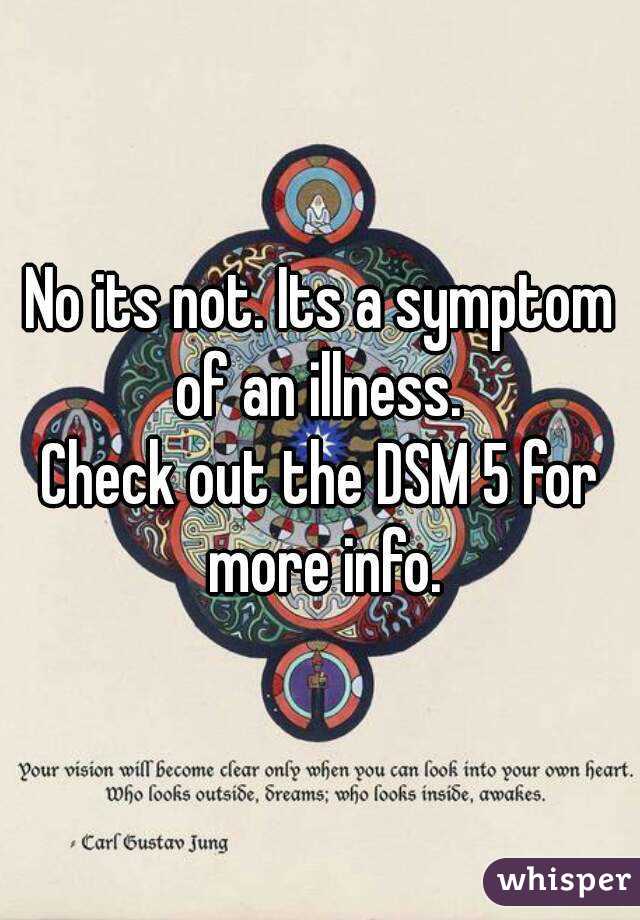 No its not. Its a symptom of an illness. 
Check out the DSM 5 for more info.