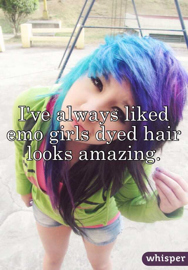 I've always liked emo girls dyed hair looks amazing.