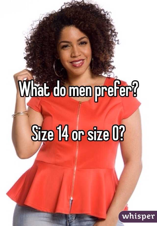 What do men prefer? 

Size 14 or size 0? 
