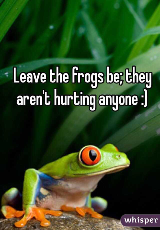 Leave the frogs be; they aren't hurting anyone :)