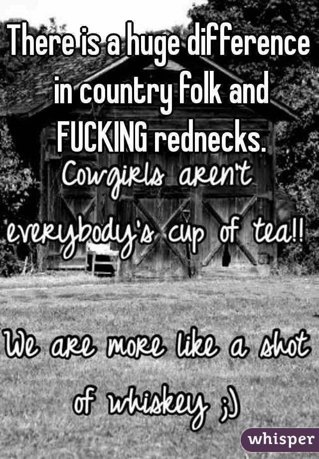 There is a huge difference in country folk and FUCKING rednecks.