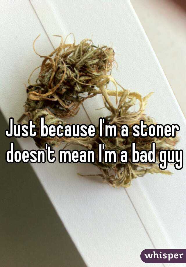 Just because I'm a stoner doesn't mean I'm a bad guy