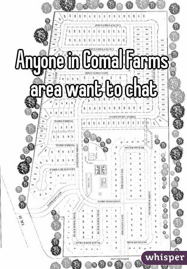 Anyone in Comal Farms area want to chat