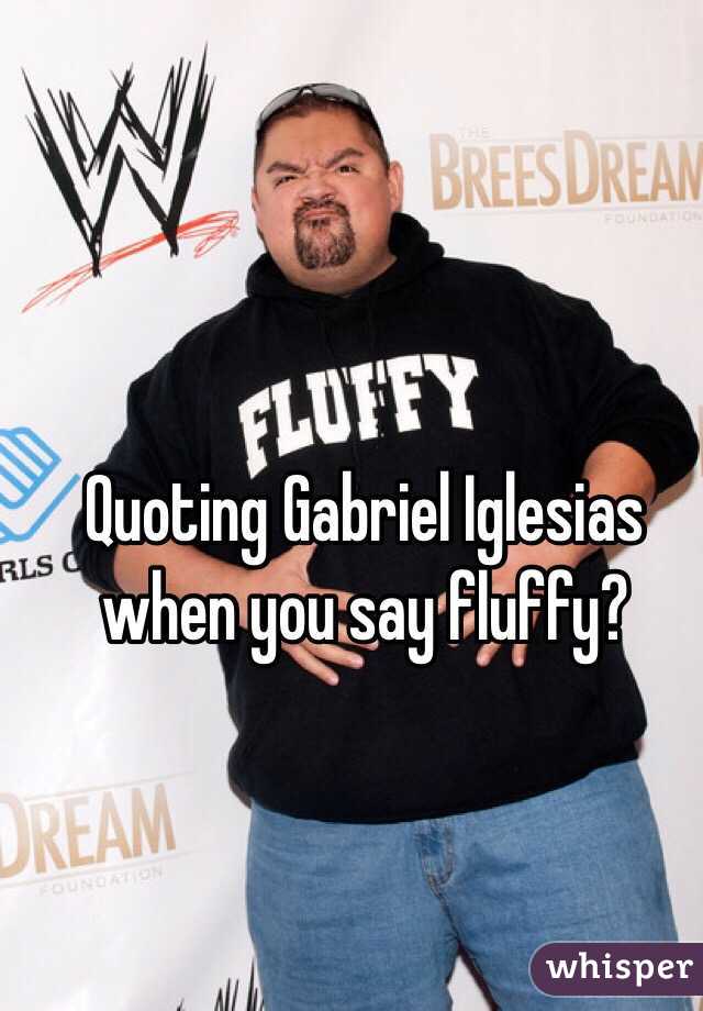 Quoting Gabriel Iglesias when you say fluffy?