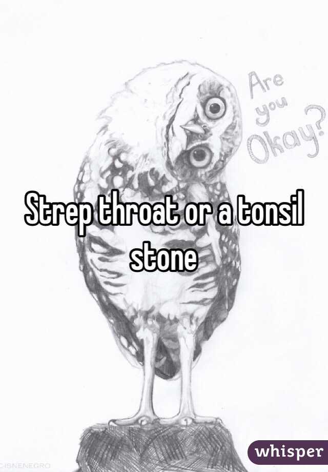 Strep throat or a tonsil stone