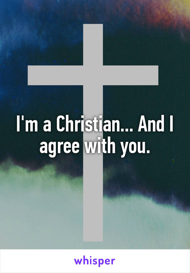 I'm a Christian... And I agree with you.