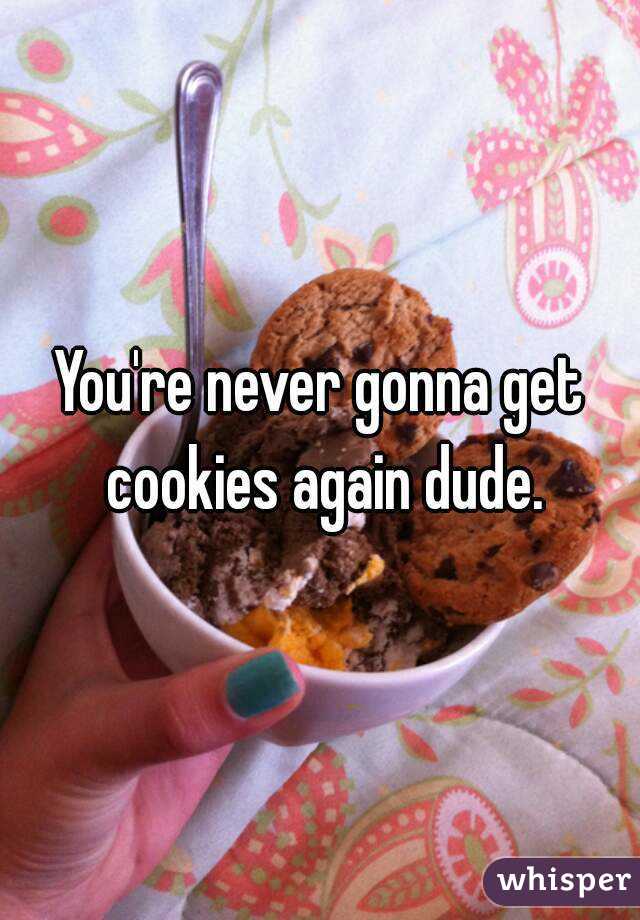 You're never gonna get cookies again dude.