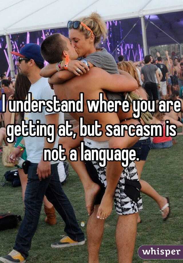 I understand where you are getting at, but sarcasm is not a language. 