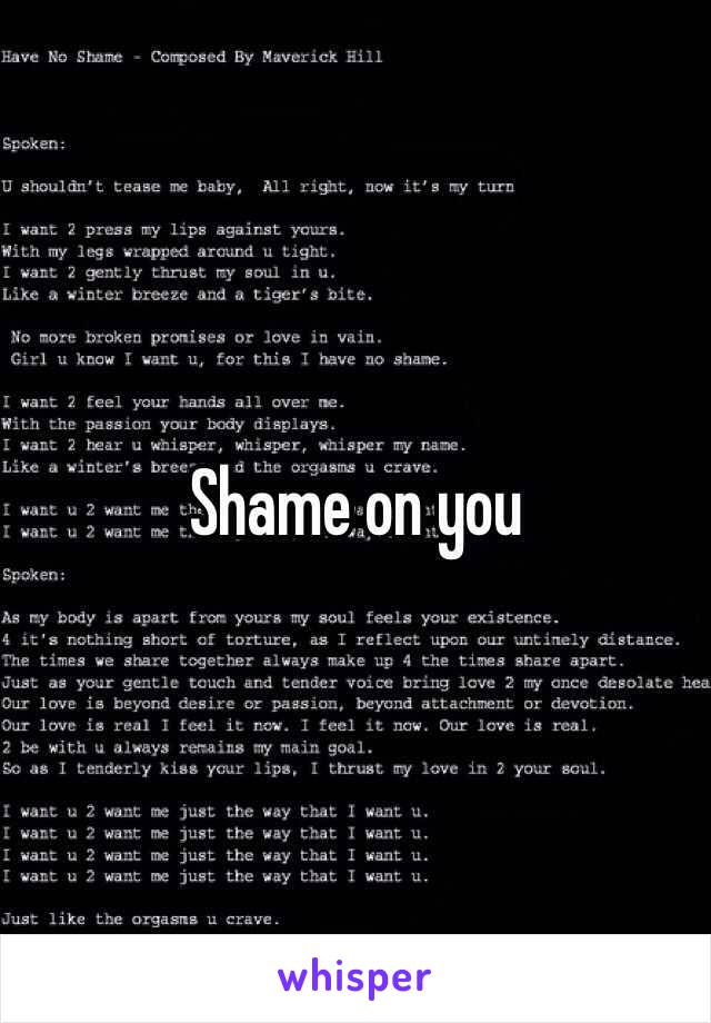 Shame on you