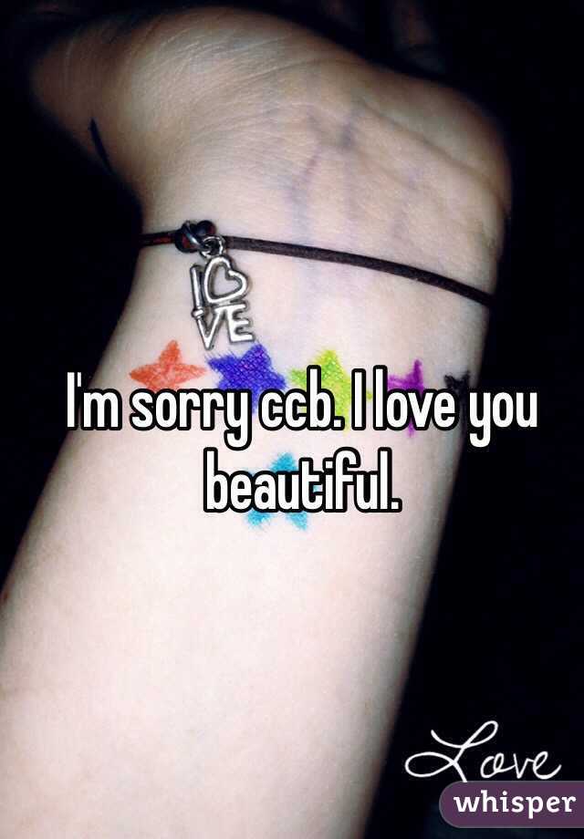 I'm sorry ccb. I love you beautiful. 