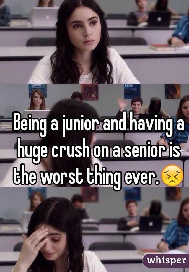 Being a junior and having a huge crush on a senior is the worst thing ever.😣