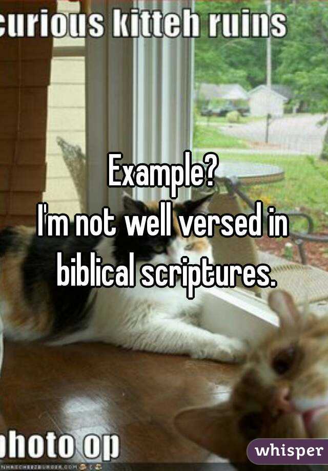 Example?
I'm not well versed in biblical scriptures.