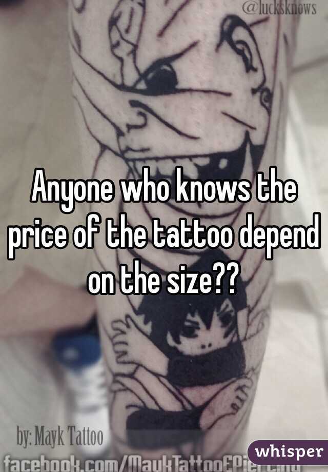 Anyone who knows the price of the tattoo depend on the size?? 