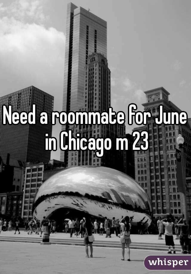 Need a roommate for June in Chicago m 23