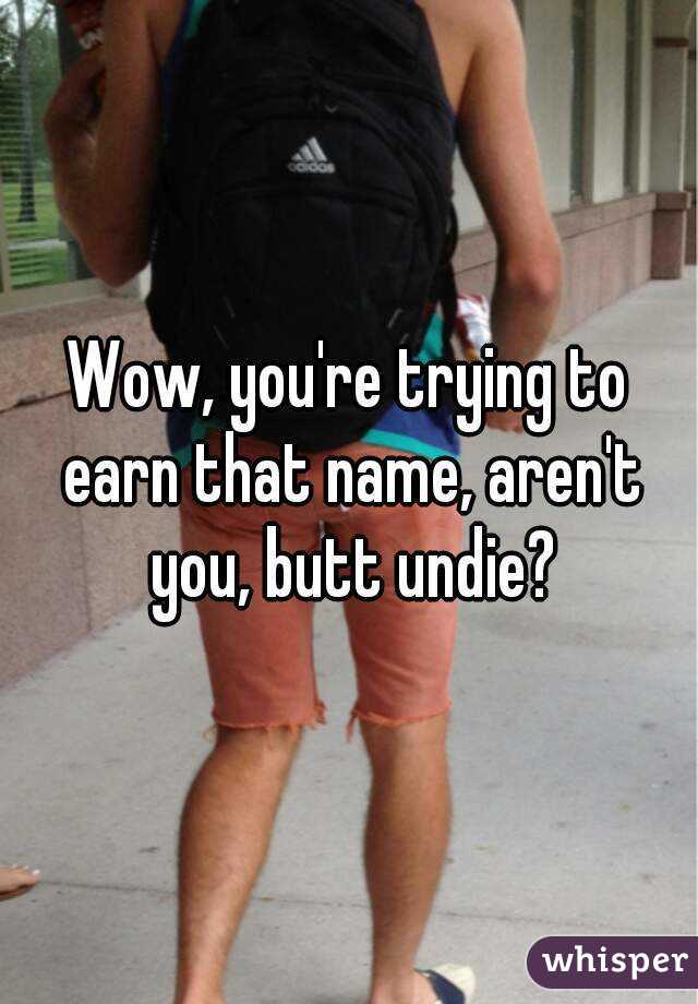 Wow, you're trying to earn that name, aren't you, butt undie?