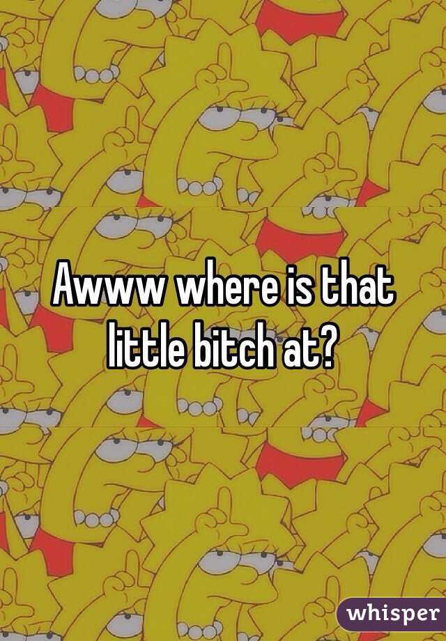 Awww where is that little bitch at?