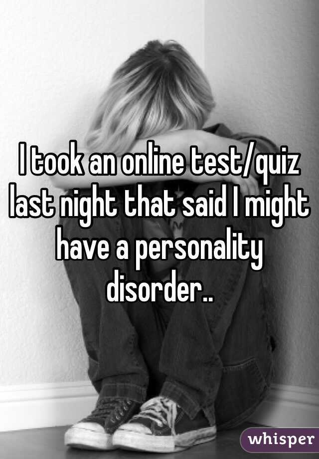 personality disorders online test