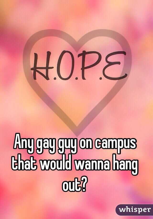 Any gay guy on campus that would wanna hang out?
