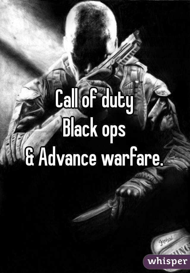 Call of duty
Black ops
& Advance warfare.