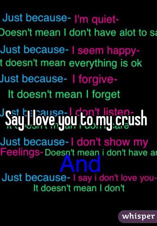 Say I love you to my crush