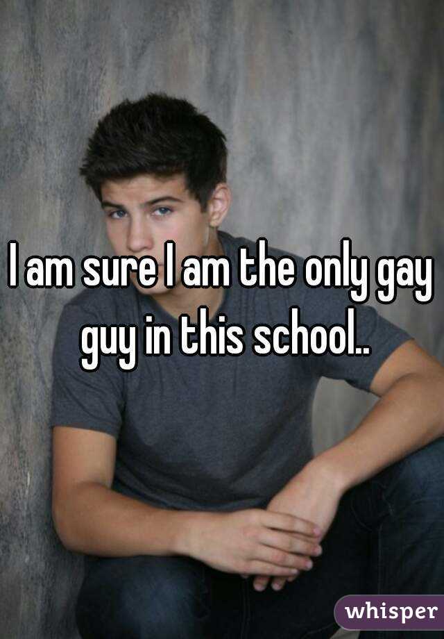 I am sure I am the only gay guy in this school..
