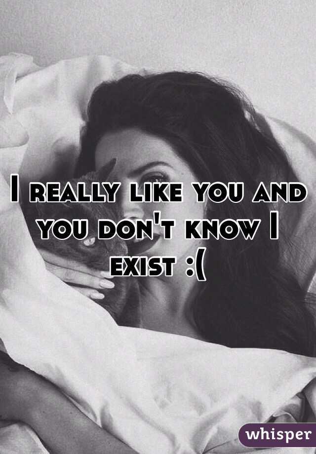 I really like you and you don't know I exist :( 